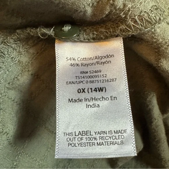 Olive green Button-Up Short Sleeve mini Dress - Picture 7 of 9